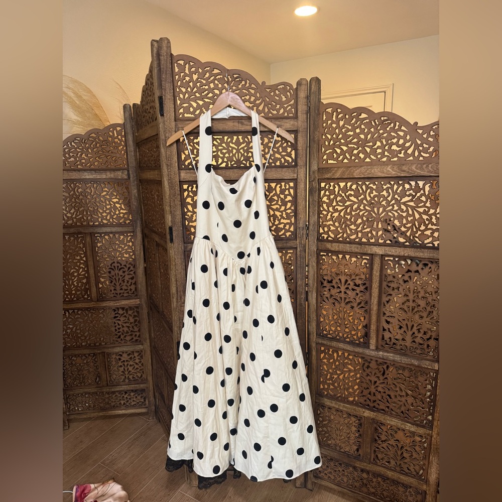 NWT NEW Reformation Talvi Dress in Pluto Dot - Picture 5 of 6